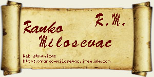 Ranko Miloševac vizit kartica
